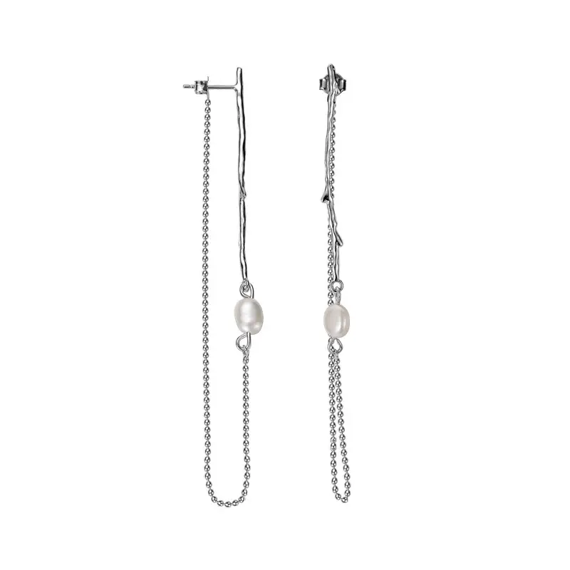 Unique Pearl Tassel Beads Stud Earring 40500003