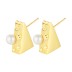 Triangle Cheese Pearl Stud Earring 40500004