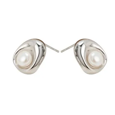 Geometric Pearl Stud Earring 40500005