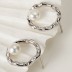 Round Circle Pearl Stud Earring 40500006