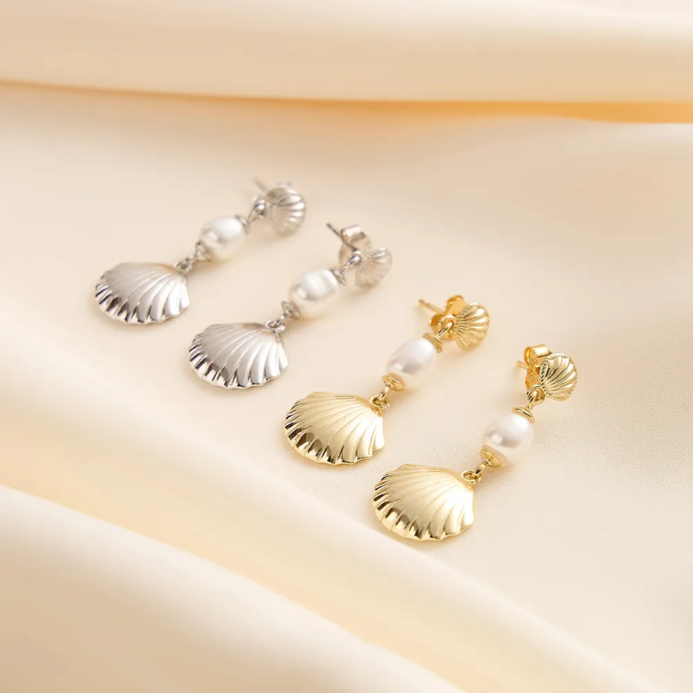 925 Sterling Silver Vintage Pearl Shell Stud Earring 40500016 - image2