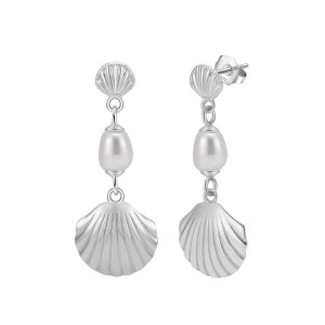 925 Sterling Silver Vintage Pearl Shell Stud Earring 40500016