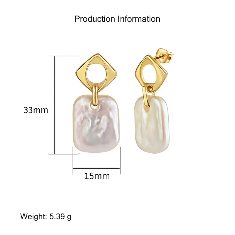 925 Sterling Silver Baroque Fresh Water Pearl Stud Earring 40500022 - image2