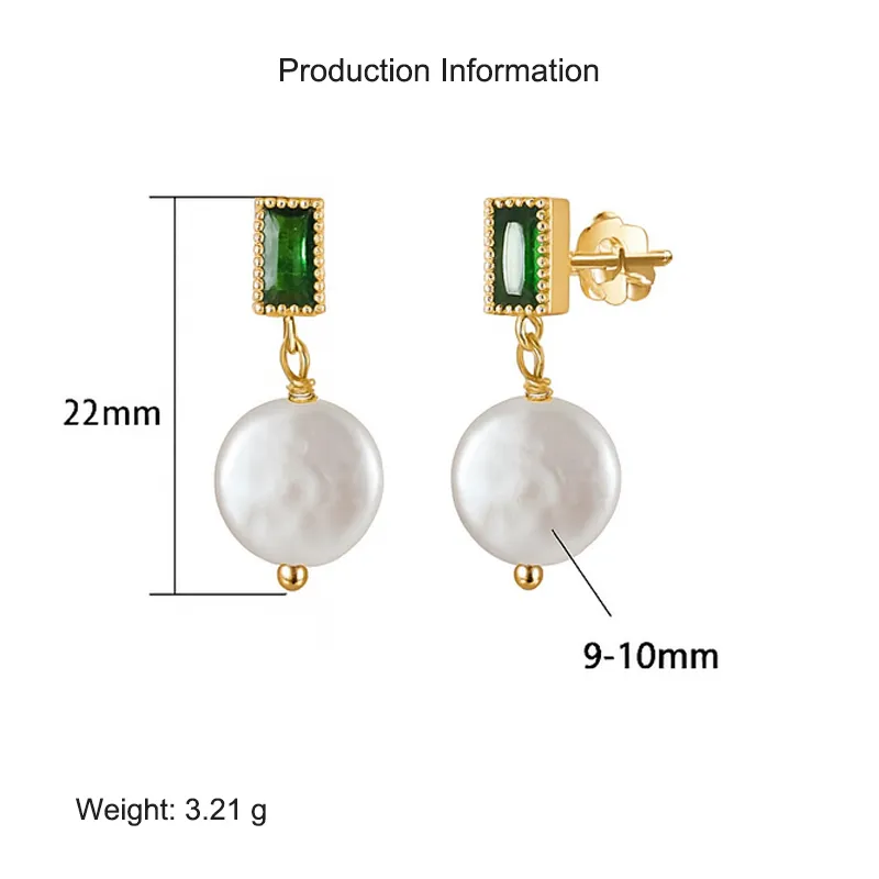 925 Sterling Silver Fresh Water Pearl Zirconia Stud Earring 40500033 - image2