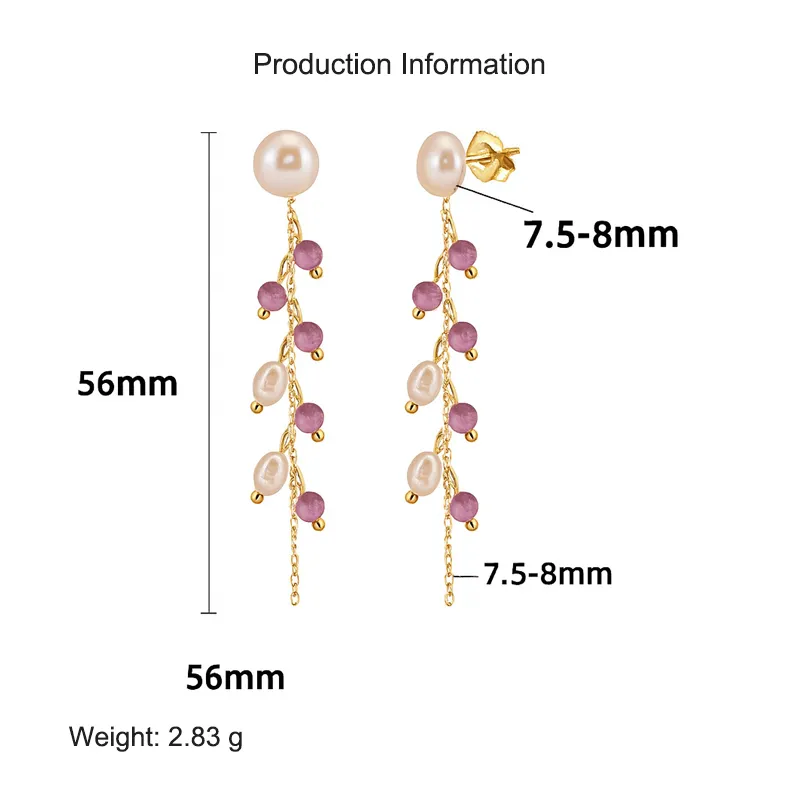 925 Sterling Silver Fresh Water Pearl Micarex Tassel Earring 40500036 - image2