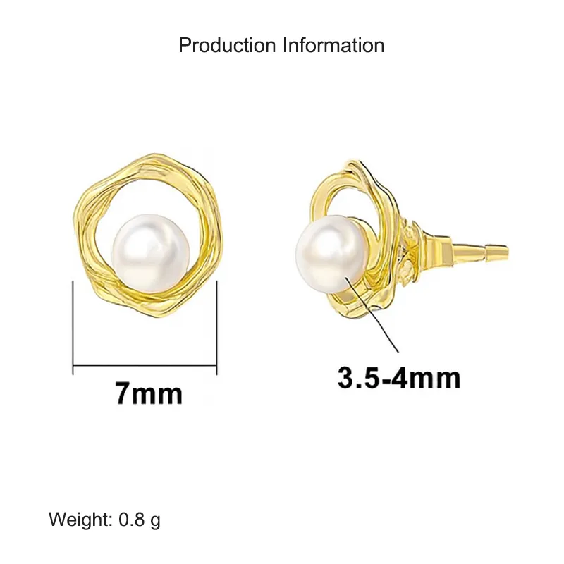 925 Sterling Silver Mobius Fresh Water Pearl Stud Earring 40500041 - image2