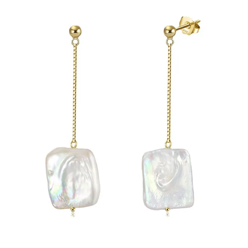 925 Sterling Silver Baroque Fresh Water Pearl Stud Earring 40500047
