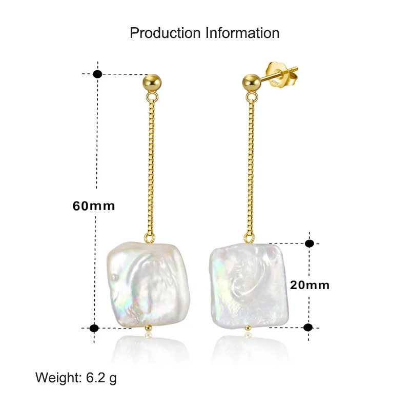 925 Sterling Silver Baroque Fresh Water Pearl Stud Earring 40500047 - image2