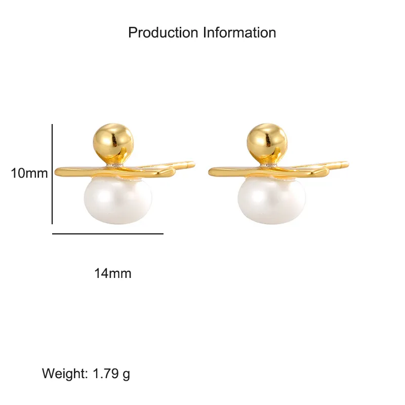 925 Sterling Silver Line Fresh Water Pearl Stud Earring 40500050 - image2
