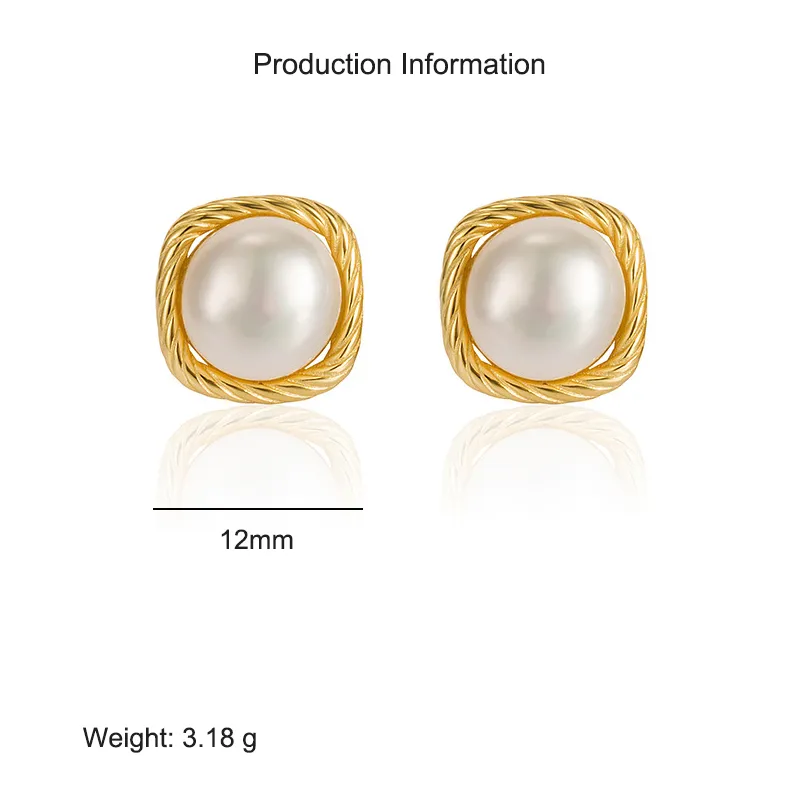 925 Sterling Silver Vintage Fresh Water Pearl Stud Earring 40500052 - image2