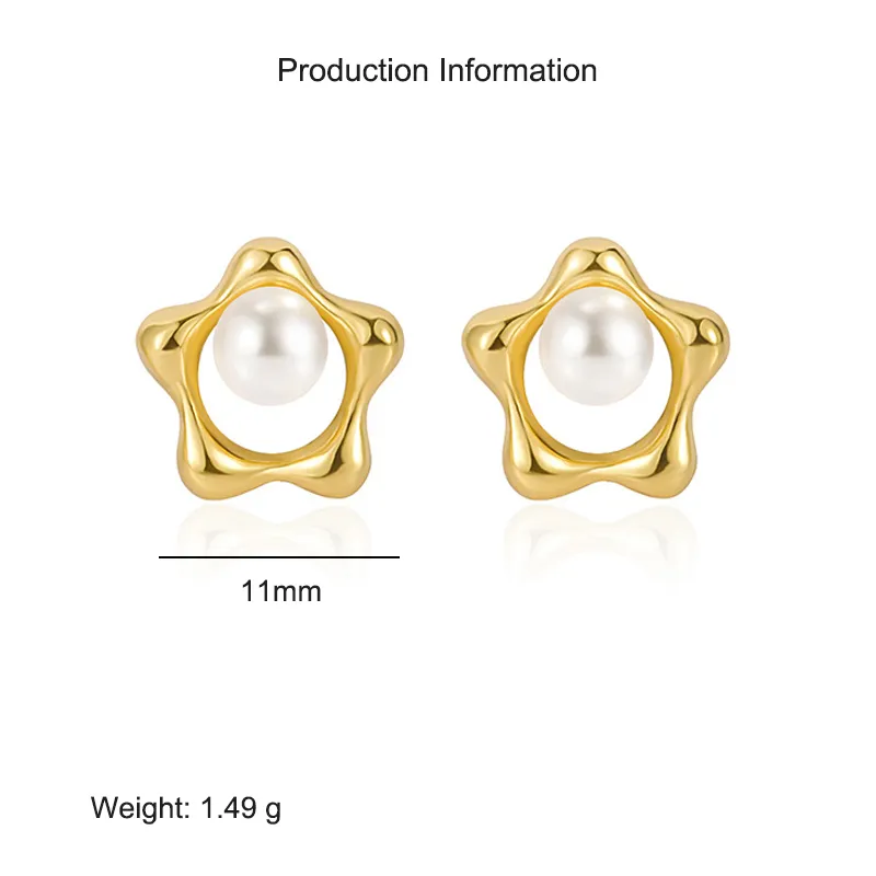 925 Sterling Silver Flower Fresh Water Pearl Stud Earring 40500053 - image2