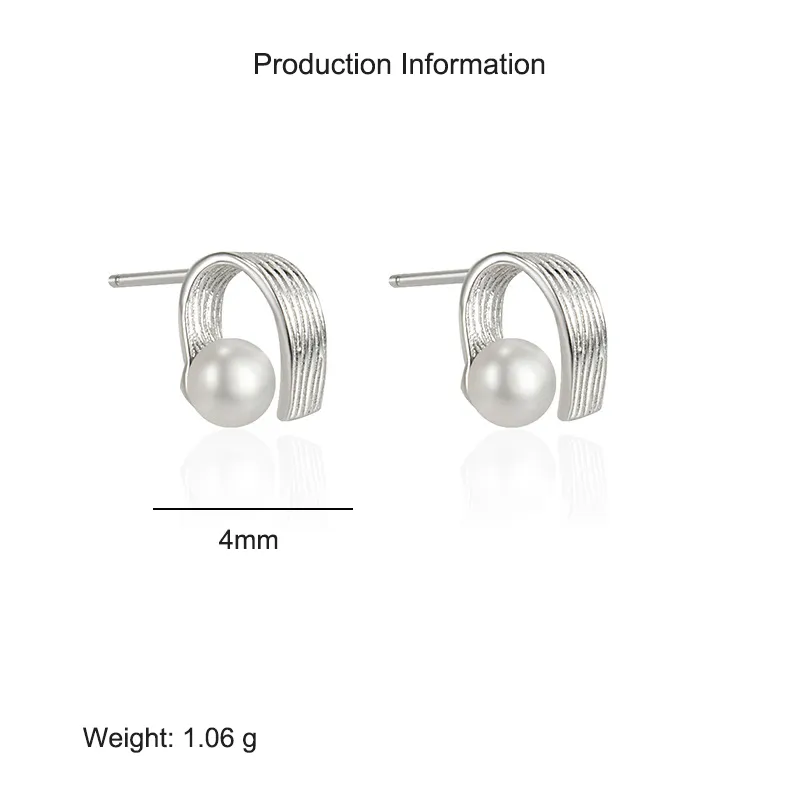 925 Sterling Silver Fold Metal Fresh Water Pearl 40500054 - image2