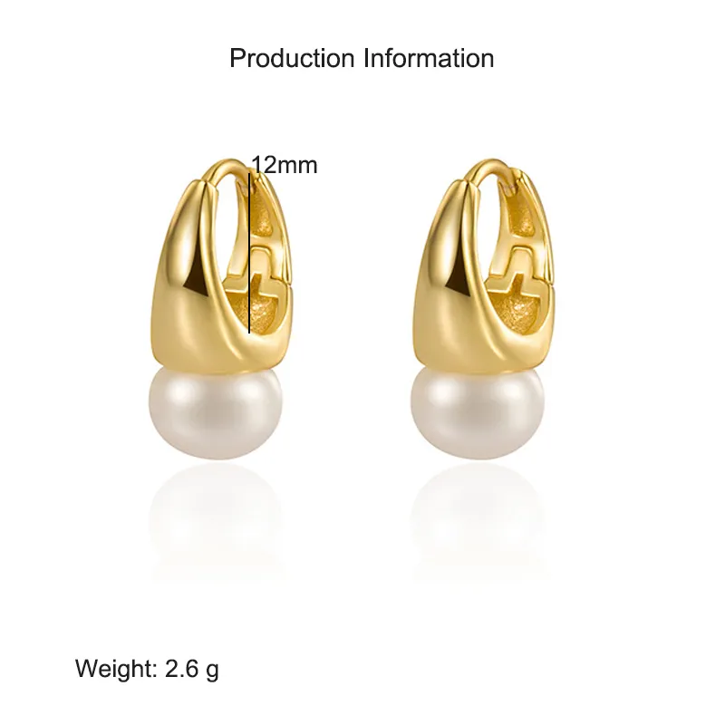 925 Sterling Silver Fresh Water Pearl Hoop Earring 40500058 - image2