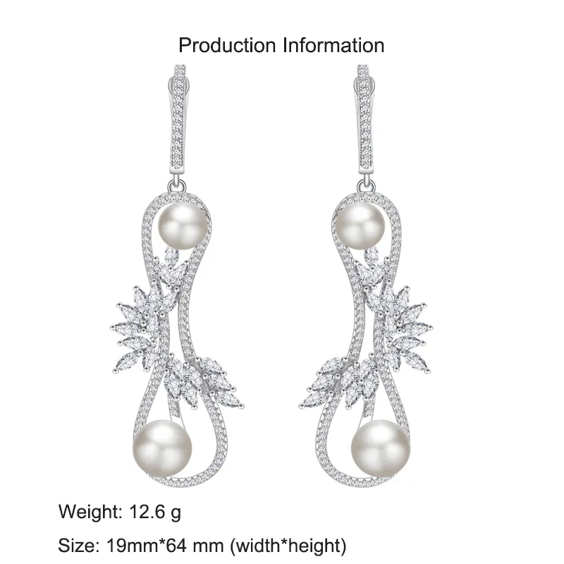 S925 Zirconia Infinity Fresh Water Pearl Stud Earring 40500060 - image2