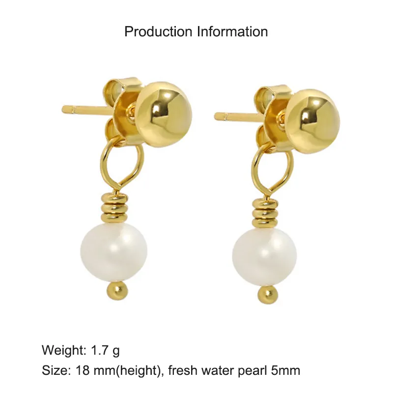 925 Sterling Silver Fresh Water Pearl Stud Earring 40500068 - image2