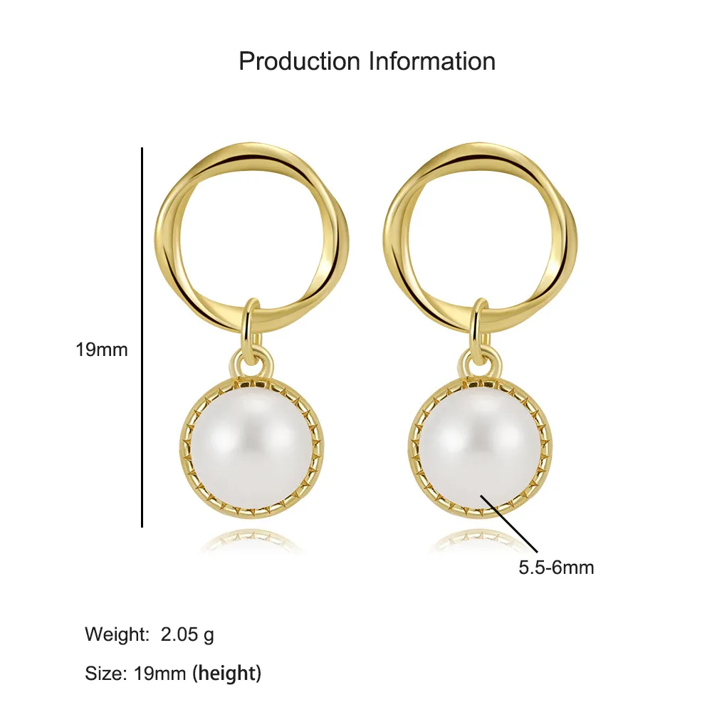 925 Sterling Silver Twisted Hoop Pearl Drop Earring 40500074 - image2