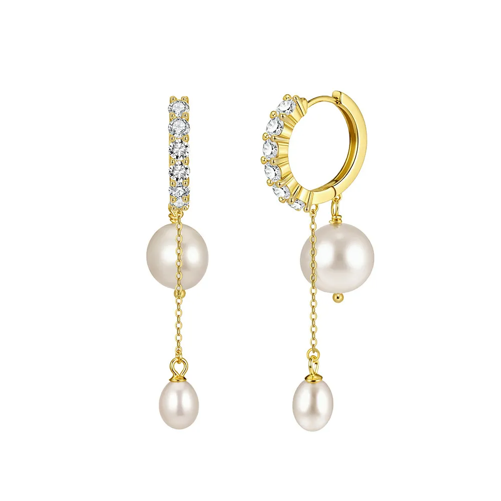 925 Sterling Silver Long Pearl Tassel Drop Earrings 40500081