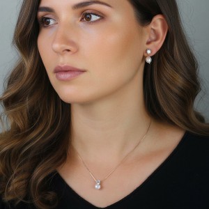 925 Sterling Silver Natural Pearl Tassel Drop Earrings 40500088