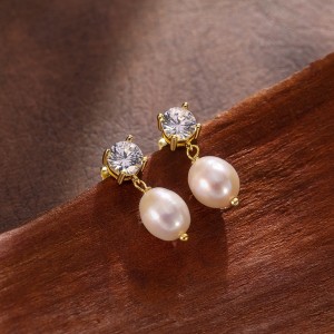 925 Sterling Silver Natural Pearl Tassel Drop Earrings 40500088