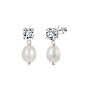 925 Sterling Silver Natural Pearl Tassel Drop Earrings 40500088