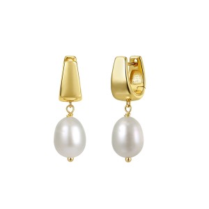 925 Sterling Silver Minimalist Pearl Drop Earrings 40500090