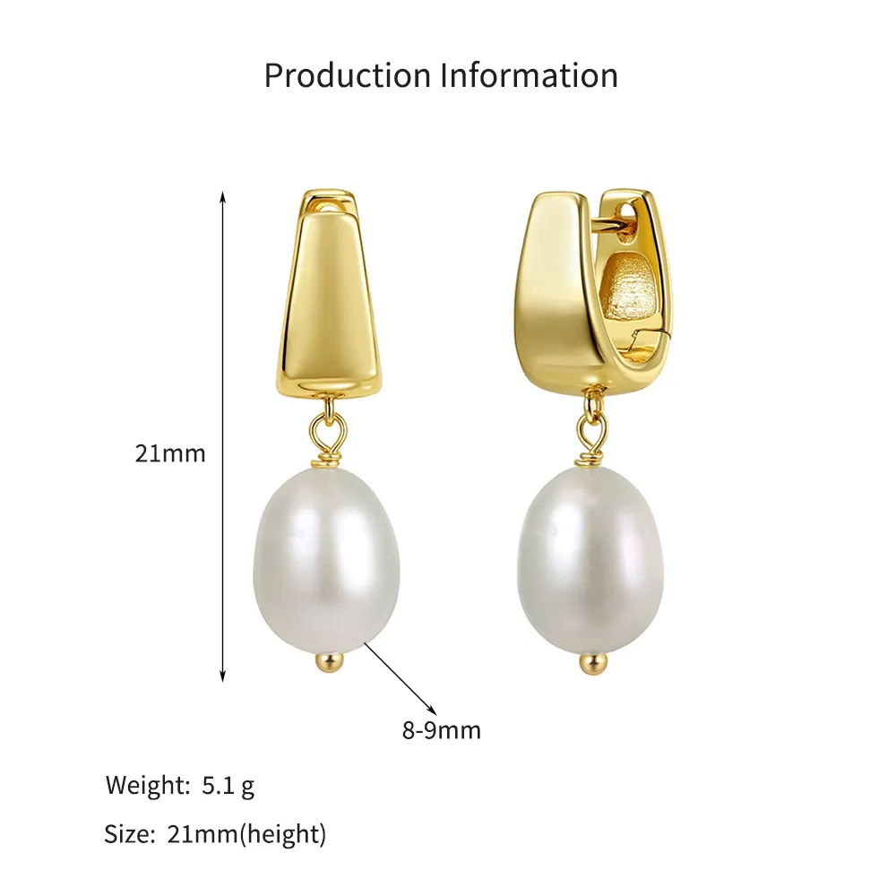 925 Sterling Silver Minimalist Pearl Drop Earrings 40500090 - image2