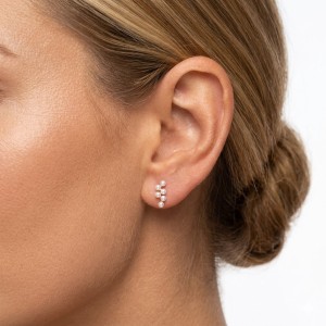 925 Sterling Silver Pearl Cluster Stud Earrings 40500093