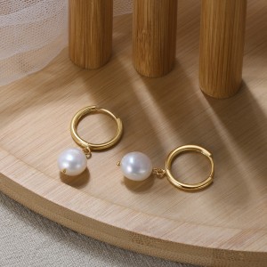 Wholesale 925 Sterling Silver Baroque Pearl Huggie Hoop Earrings 40500094 Wholesale 925 Sterling Silver Baroque Pearl Huggie Hoop Earrings 40500094