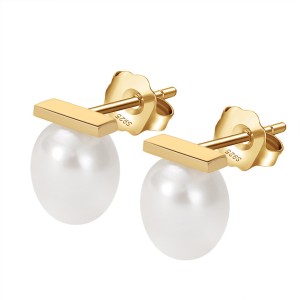 Wholesale 925 Sterling Silver Geometric Bar Baroque Pearl Stud Earrings 40500095 Wholesale 925 Sterling Silver Geometric Bar Baroque Pearl Stud Earrings 40500095