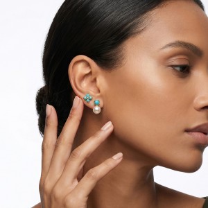 Wholesale 925 Sterling Silver Turquoise Freshwater Pearl Stud Earrings 40500097 Wholesale 925 Sterling Silver Turquoise Freshwater Pearl Stud Earrings 40500097