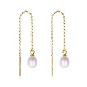 Wholesale 925 Sterling Silver Freshwater Pearl Threader Earrings 40500098 Wholesale 925 Sterling Silver Freshwater Pearl Threader Earrings 40500098