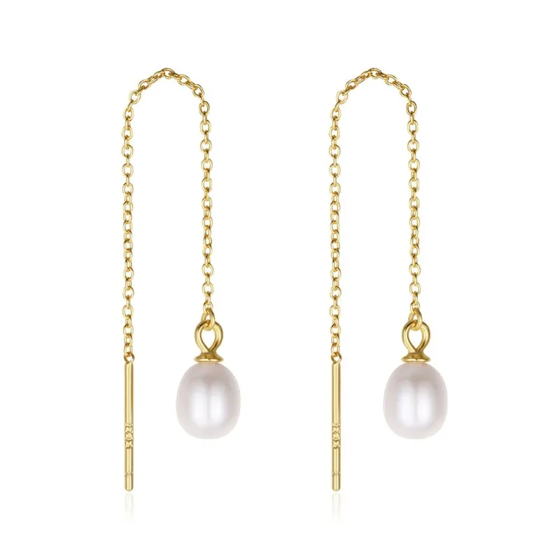 Wholesale 925 Sterling Silver Freshwater Pearl Threader Earrings 40500098 Wholesale 925 Sterling Silver Freshwater Pearl Threader Earrings 40500098