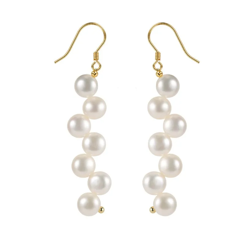 Wholesale 925 Sterling Silver Multi Freshwater Pearl Long Drop Earrings 40500102 Wholesale 925 Sterling Silver Multi Freshwater Pearl Long Drop Earrings 40500102