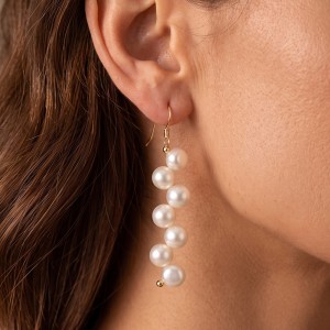 Wholesale 925 Sterling Silver Multi Freshwater Pearl Long Drop Earrings 40500102 Wholesale 925 Sterling Silver Multi Freshwater Pearl Long Drop Earrings 40500102