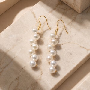 Wholesale 925 Sterling Silver Multi Freshwater Pearl Long Drop Earrings 40500102 Wholesale 925 Sterling Silver Multi Freshwater Pearl Long Drop Earrings 40500102