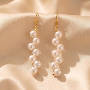 Wholesale 925 Sterling Silver Multi Freshwater Pearl Long Drop Earrings 40500102 Wholesale 925 Sterling Silver Multi Freshwater Pearl Long Drop Earrings 40500102