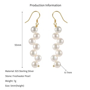 Wholesale 925 Sterling Silver Multi Freshwater Pearl Long Drop Earrings 40500102 Wholesale 925 Sterling Silver Multi Freshwater Pearl Long Drop Earrings 40500102