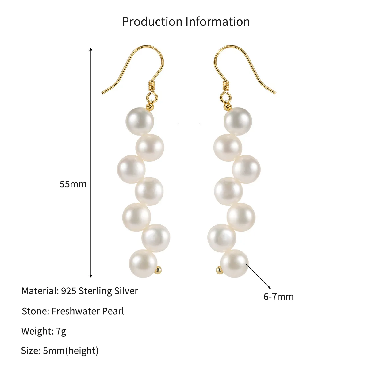 Wholesale 925 Sterling Silver Multi Freshwater Pearl Long Drop Earrings 40500102 - image2