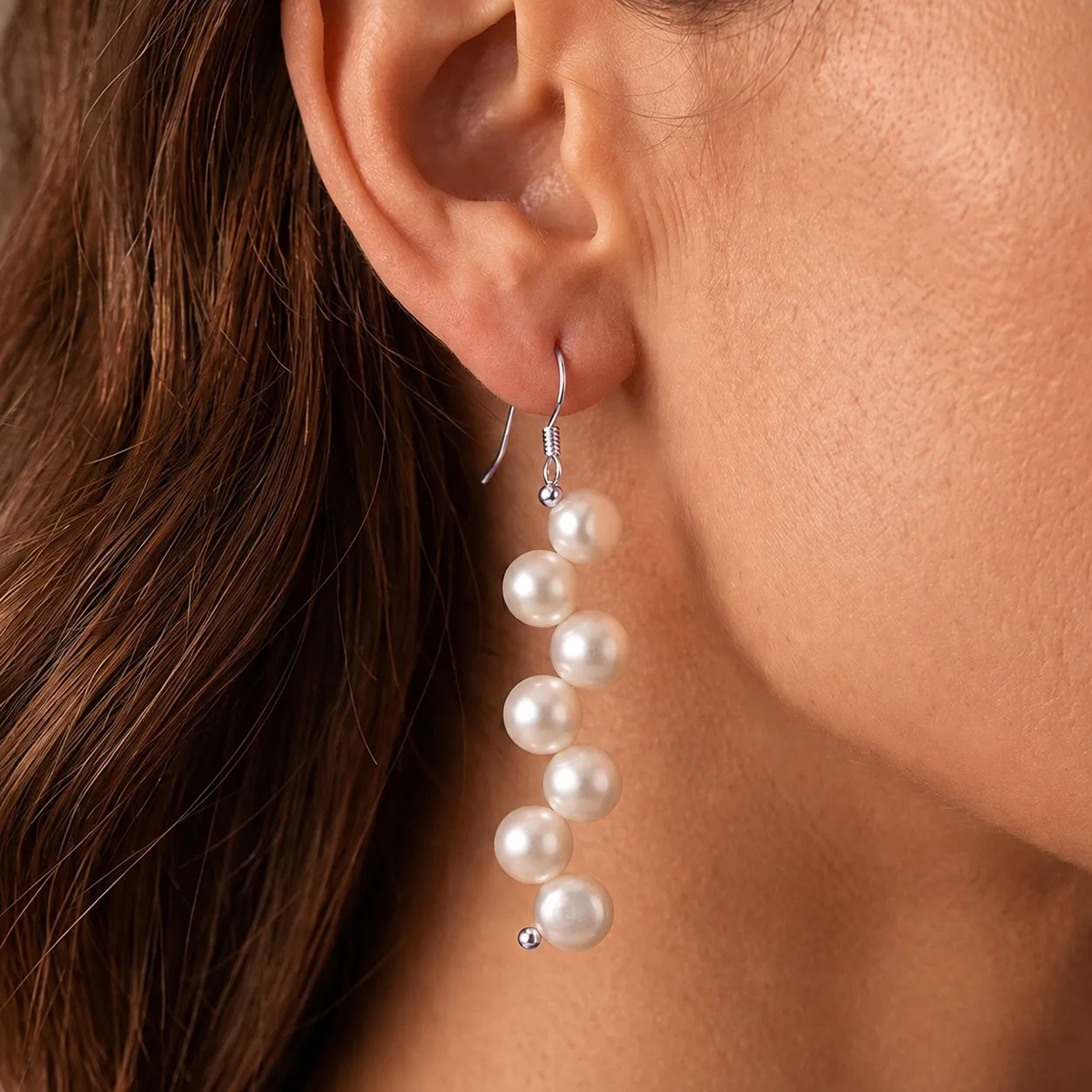 Wholesale 925 Sterling Silver Multi Freshwater Pearl Long Drop Earrings 40500102 - image1