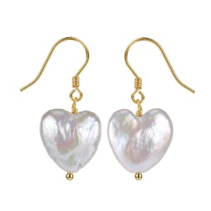 Wholesale 925 Sterling Silver Heart-Shaped Freshwater Pearl Drop Earrings 40500104 Wholesale 925 Sterling Silver Heart-Shaped Freshwater Pearl Drop Earrings 40500104