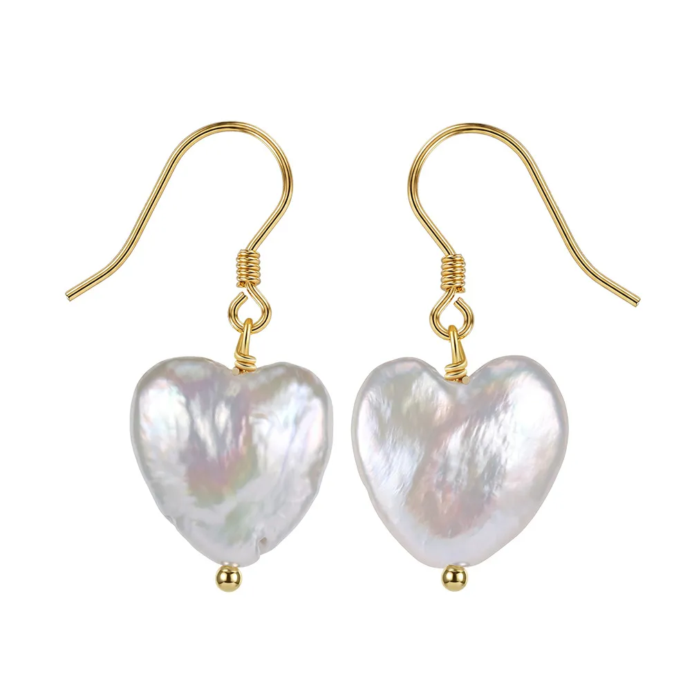 Wholesale 925 Sterling Silver Heart-Shaped Freshwater Pearl Drop Earrings 40500104 Wholesale 925 Sterling Silver Heart-Shaped Freshwater Pearl Drop Earrings 40500104