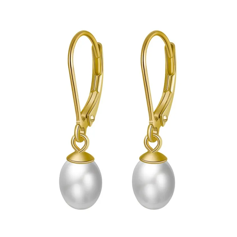 Wholesale 925 Sterling Silver Freshwater Pearl Leverback Drop Earrings 40500105 Wholesale 925 Sterling Silver Freshwater Pearl Leverback Drop Earrings 40500105