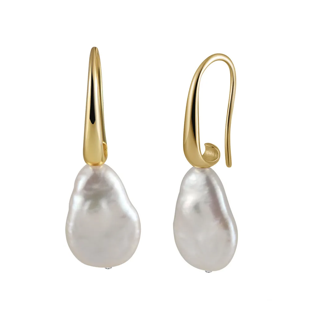 Wholesale 925 Sterling Silver Irregular Freshwater Pearl Drop Earrings 40500107 Wholesale 925 Sterling Silver Irregular Freshwater Pearl Drop Earrings 40500107