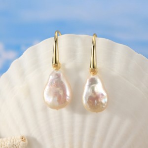 Wholesale 925 Sterling Silver Irregular Freshwater Pearl Drop Earrings 40500107 Wholesale 925 Sterling Silver Irregular Freshwater Pearl Drop Earrings 40500107