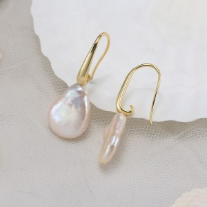 Wholesale 925 Sterling Silver Irregular Freshwater Pearl Drop Earrings 40500107 Wholesale 925 Sterling Silver Irregular Freshwater Pearl Drop Earrings 40500107