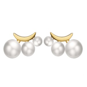 Wholesale 925 Sterling Silver Crescent Moon Pearl Stud Earrings 40500111 Wholesale 925 Sterling Silver Crescent Moon Pearl Stud Earrings 40500111