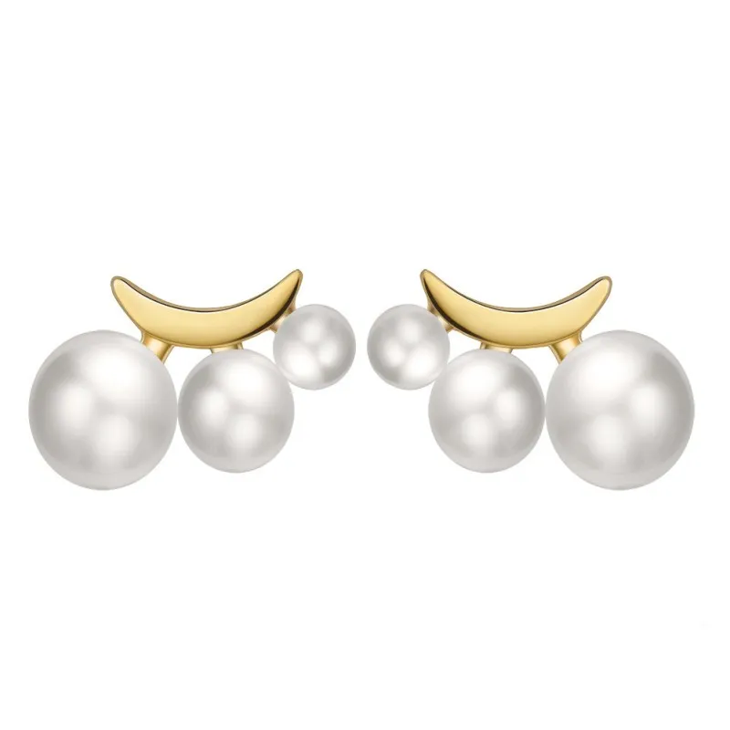 Wholesale 925 Sterling Silver Crescent Moon Pearl Stud Earrings 40500111 Wholesale 925 Sterling Silver Crescent Moon Pearl Stud Earrings 40500111