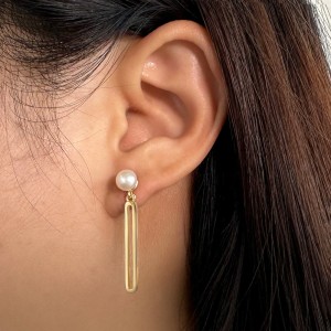 Wholesale 925 Sterling Silver Pearl Geometric Drop Earrings 40500113 Wholesale 925 Sterling Silver Pearl Geometric Drop Earrings 40500113