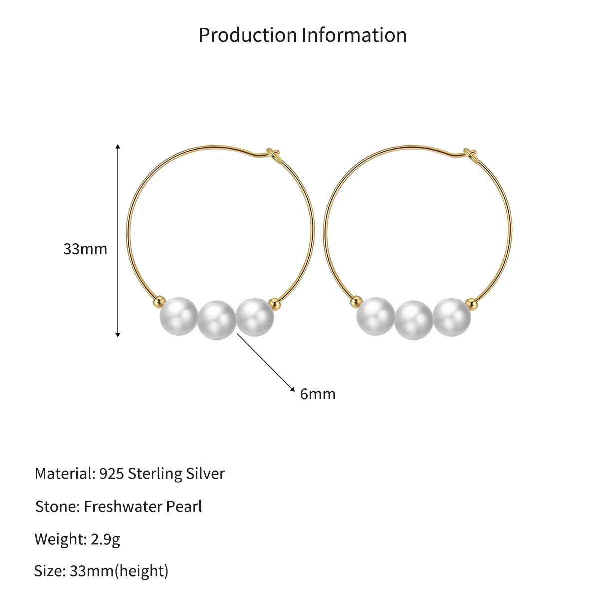 Wholesale 925 Sterling Silver Freshwater Pearl Large Hoop Earrings 40500114 - image2