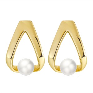 Wholesale 925 Sterling Silver Freshwater Pearl Teardrop Stud Earrings 40500116